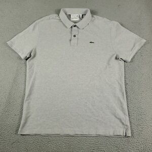 Lacoste Polo Shirt Mens Size 2XL Gray Casual Short Sleeve Adult